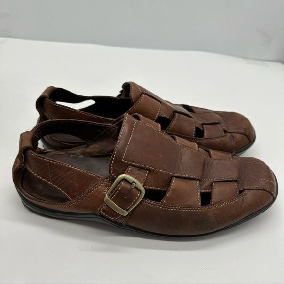 Cole Haan Fisherman Sandals Mens 8.5 Leather Closed Toe Strap Buckle Vibram Sole - Picture 3 of 11